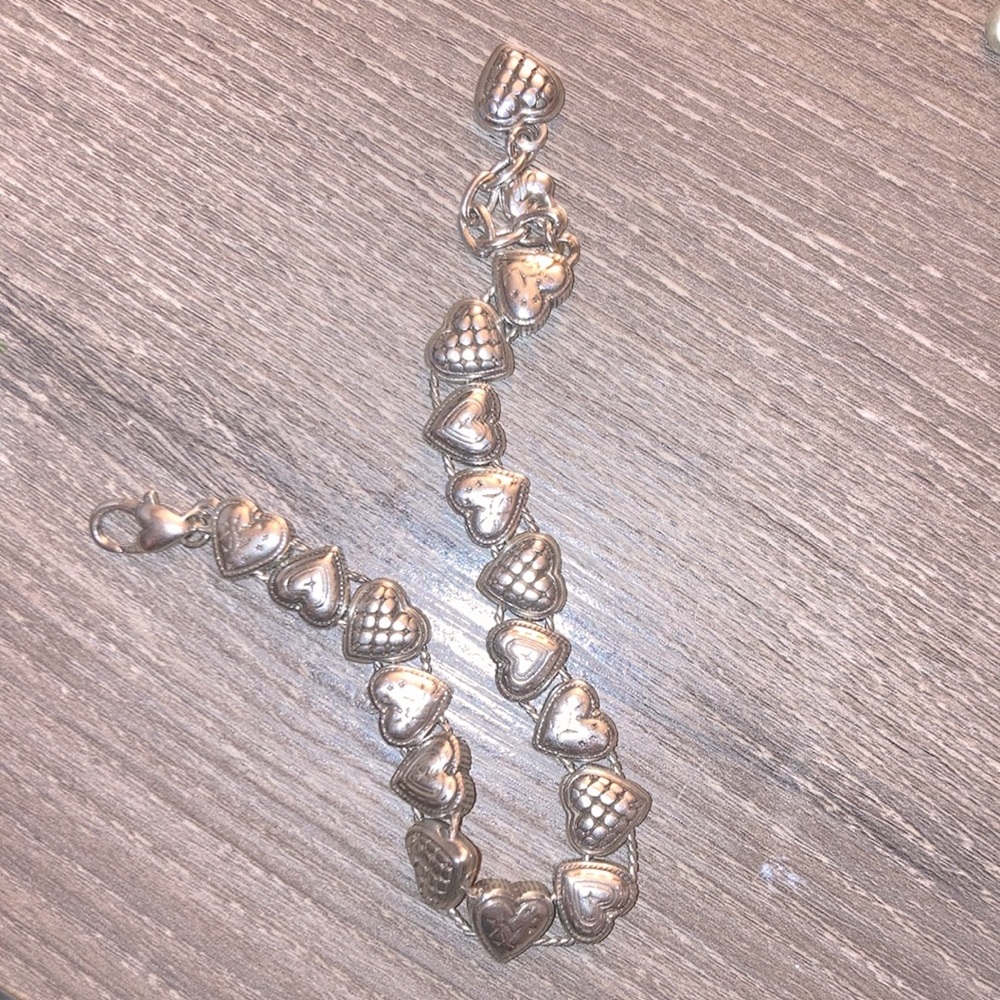 Silver heart charm bracelet